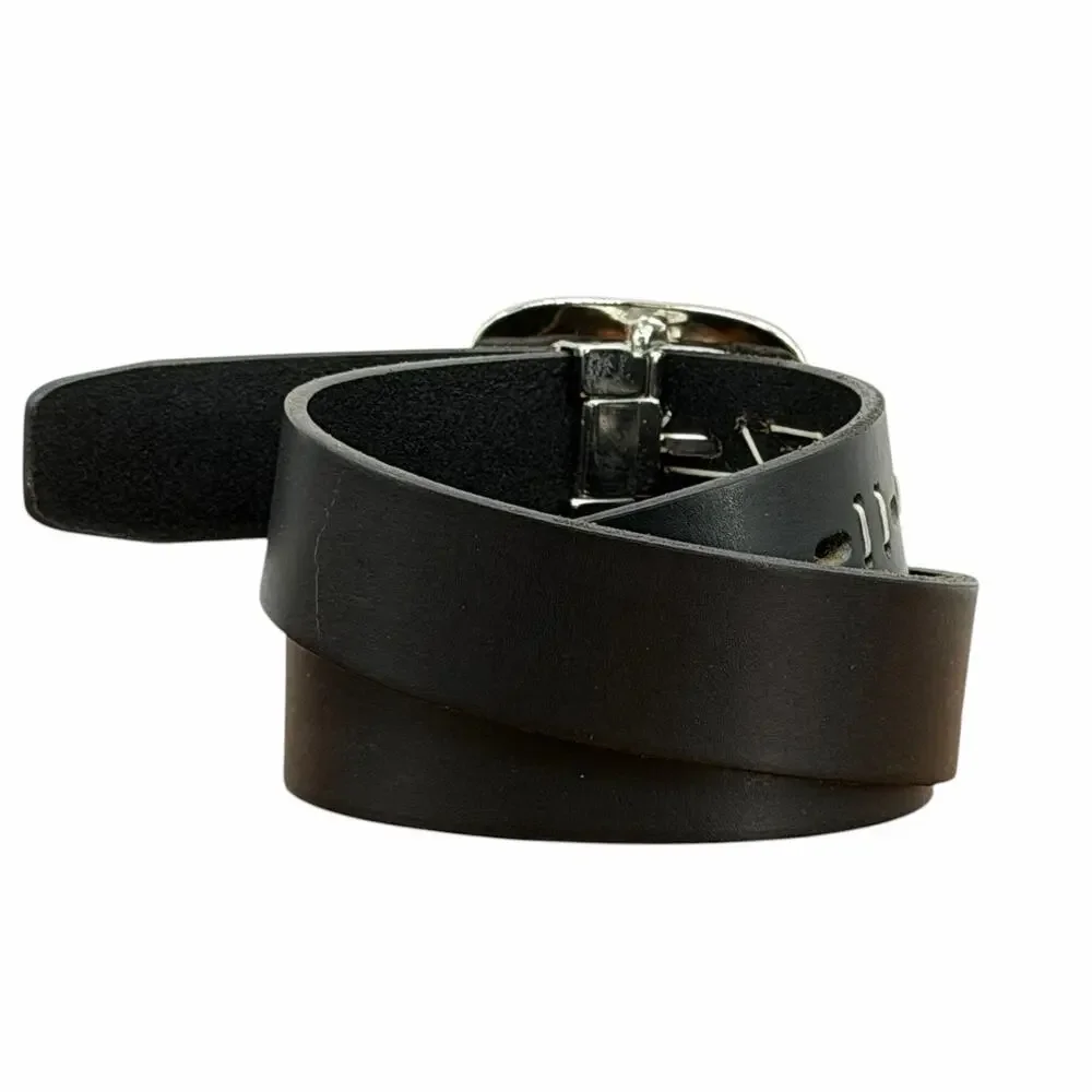 Allen Solly Dress Leather Belt Mens M Black Office Professional Classic Modern